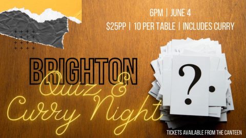 Brigthon Rugby Social Quiz and Curry June 4 2022